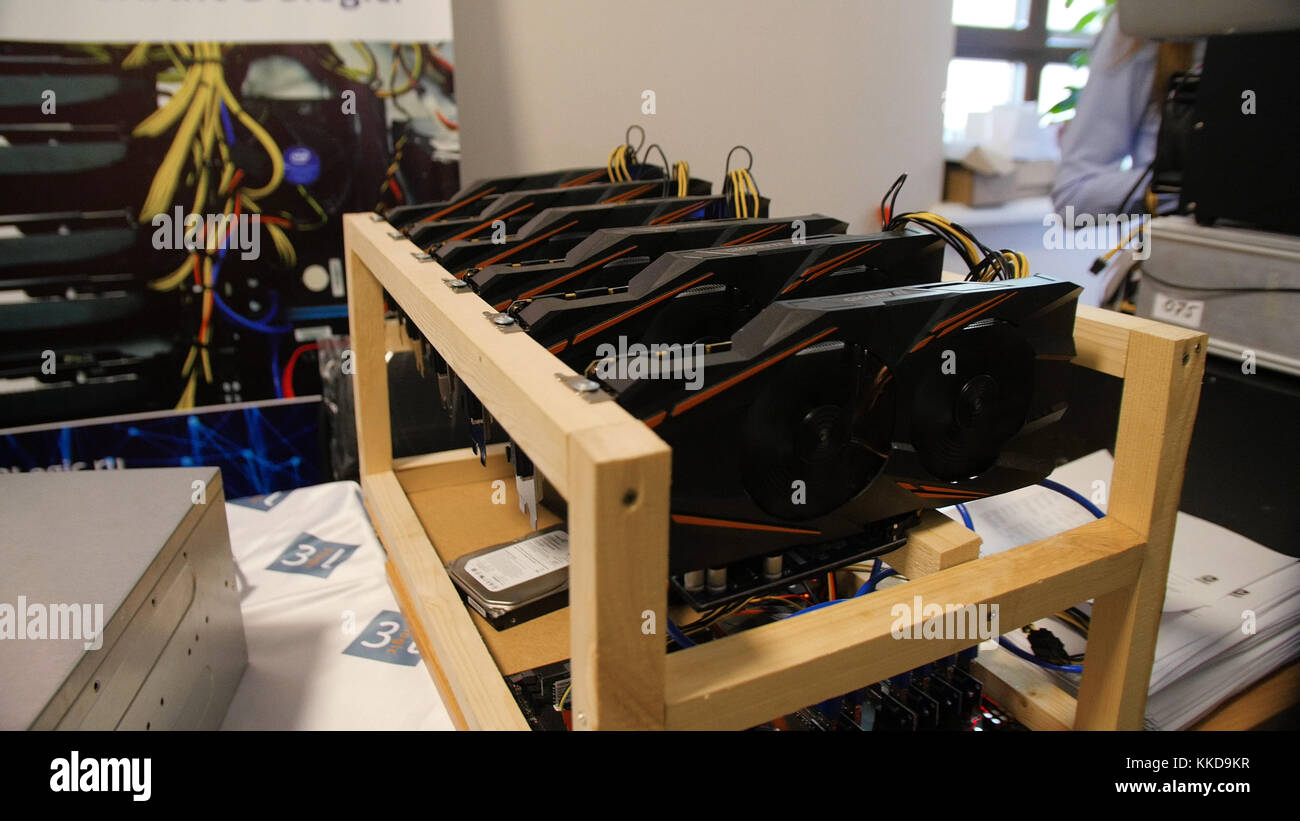 Home Mining Farm For Bitcoin And Cryptocurrency Money Gpu Video - 